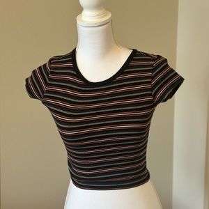 Brandy Melville striped crop tee